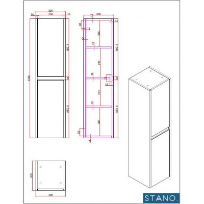 Grande armoire de rangement FORTINA hauteur 120 cm chêne clair