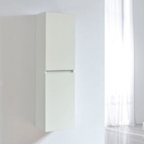 Grande armoire de rangement LINEA hauteur 120 cm melamine blanc