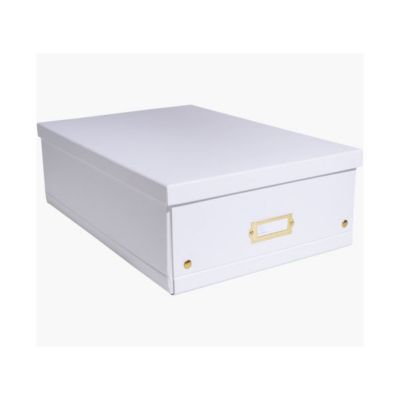 Grande Boîte de rangement en Carton A3+ Neo Deco - Blanc