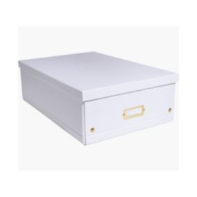 Grande Boîte de rangement en Carton A3+ Neo Deco - Blanc