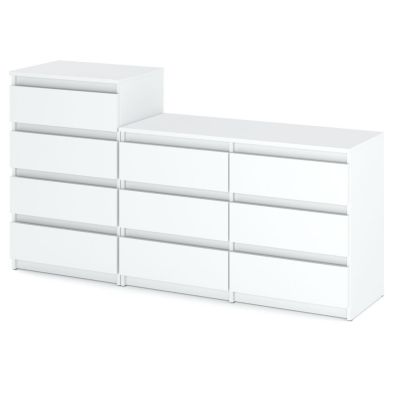 Grande commode avec 10 tiroirs  Blanc Mat 160 cm - meuble TV, buffet, armoire pour salon