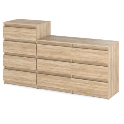 Grande commode avec  10 tiroirs Chêne Sonoma 160 cm - meuble TV, buffet, armoire pour salon