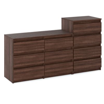 Grande commode avec  10 tiroirs Chêne Wenge 160 cm - meuble TV, buffet, armoire pour salon