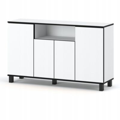 Grande commode blanche meuble TV LOFT 140CM meuble de salon