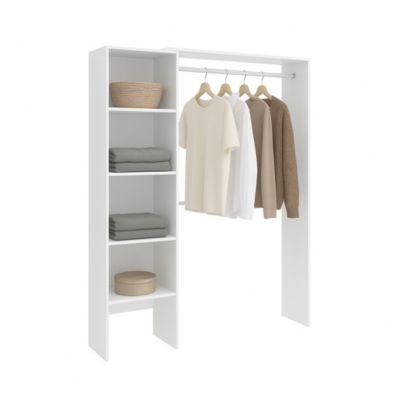 Grande Garde-robe Acquata, Structure pour dressing, Cintre ouvert, 140x40h187 cm, Blanc