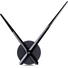 Grande Horloge Murale Aiguilles 31.5cm Simple Noire sans Chiffre Mécanisme de Mouvement d'Horloge DIY Frameless avec Long Mains