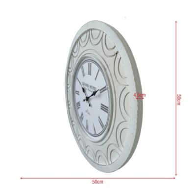 Grande Horloge Murale Horloges Shabby Mdf Blanc pour Cuisine Salon