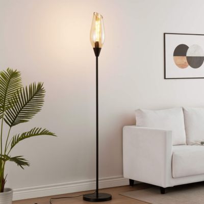 Grande lampe abat-jour verre ambré - Barletto