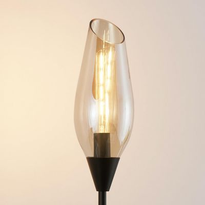 Grande lampe abat-jour verre ambré - Barletto