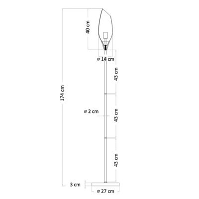 Grande lampe abat-jour verre ambré - Barletto