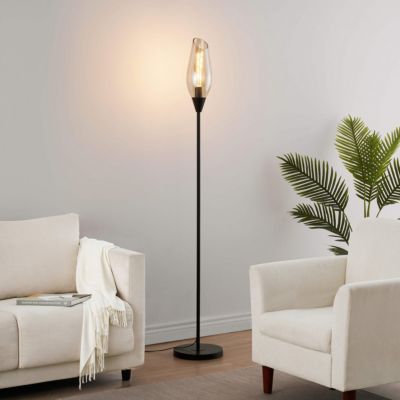 Grande lampe abat-jour verre ambré - Barletto