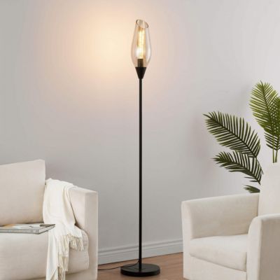 Grande lampe abat-jour verre ambré - Barletto