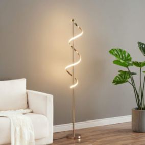 lampadaire intérieur laiton, doré et verre