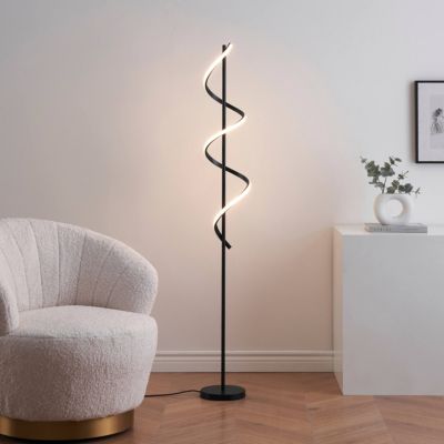 Grande lampe LED cascade spirale noire - Simaria