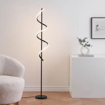 Grande lampe LED cascade spirale noire - Simaria