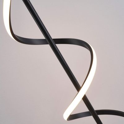 Grande lampe LED cascade spirale noire - Simaria