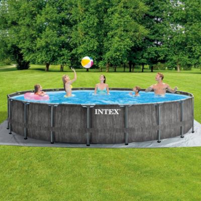 Grande piscine ronde en kit Gris, L. 549 x l. 549 x H. 122 cm, BALTIK