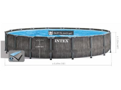 Grande piscine ronde en kit Gris, L. 549 x l. 549 x H. 122 cm, BALTIK