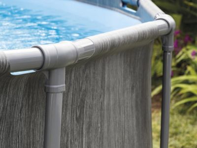 Grande piscine ronde en kit Gris, L. 549 x l. 549 x H. 122 cm, BALTIK