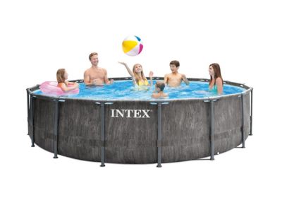 Grande piscine ronde en kit Gris, L. 549 x l. 549 x H. 122 cm, BALTIK
