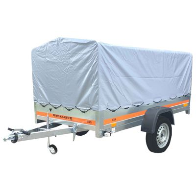 Grande remorque utilitaire basculante avec bâche haute 263 x 125 x 110 cm