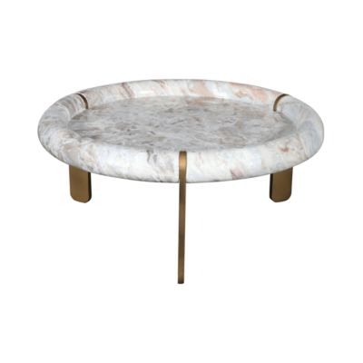 Grande table basse en marbre et métal PROSPER