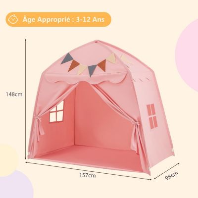 HOMASIS Tente de camping pour enfants en coton avec lumières d'étoiles et sac et tapis