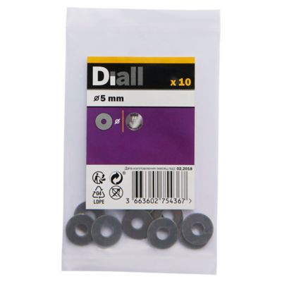 Grandes rondelles plates en acier inoxydable A4 ø 5mm - 10 pièces