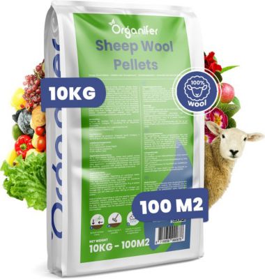 Granulés de laine de mouton - Engrais organique (10 kg pour 100 m2) - Organifer