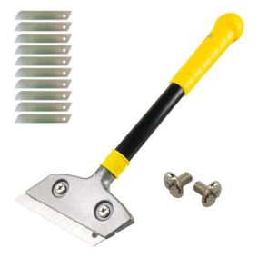 Grattoir industriel avec 10 lames, grattoir pour papier peint, pour colle, carrelage de fenêtre, voiture, miroir, nettoyage, roug