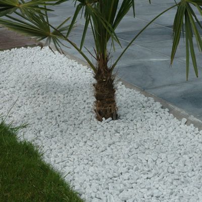 Gravier blanc roulé marbre 15/25 mm - Sac 25 kg - Blanc