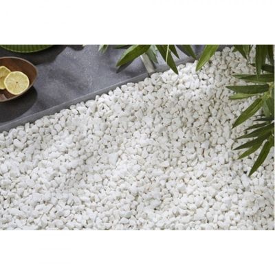 Gravier marbre blanc Carrare 9/12-Sac 25 kg - Blanc