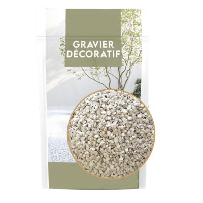 Gravillon blanc calcaire 4/6 en sac de 5 L
