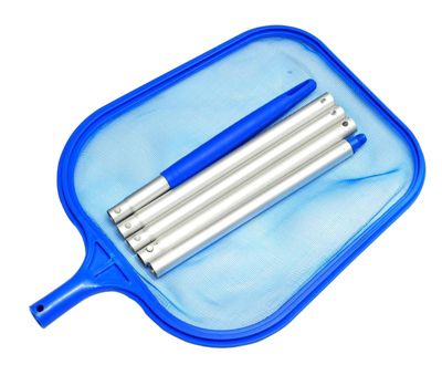 Gre Pools Épuisette de surface Eco Range avec manche en 5 sections - bleu - 405 x 30x5 x 25 cm