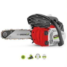 Greencut GS250X-10 - Tronçonneuse à essence 25,4cc 1,4 HP, moteur 2 temps, guide-chaîne 10, longueur de coupe 254mm