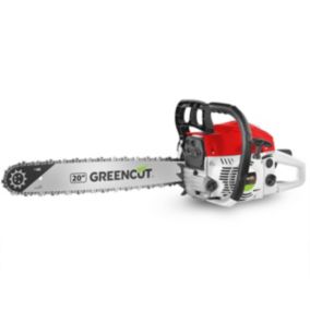 Greencut GS610X- Tronçonneuse à essence 61.2cc 3.6cv, moteur 2 temps, lame 20", longueur de coupe 50.8cm, abattage et l'élagage