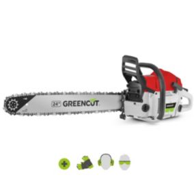 Greencut GS680X - Tronçonneuse à essence avec moteur thermique 2 temps 68cc, guide-chaîne 22", longueur de coupe 55.8cm, 7.5kg