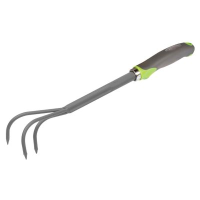 Griffe 3 dents BMI en acier avec revêtement antirouille, et manche ergonomique bimatière Soft Touch, Jardinage
