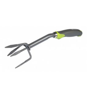 Griffe 4 dents à Fleur en acier avec revêtement antirouille, et manche ergonomique bimatière Soft Touch