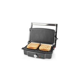 Grill de contact 1500W Sandwiches Pannini Grillades Plaque Anti-adhésive Poignée froide NEDIS