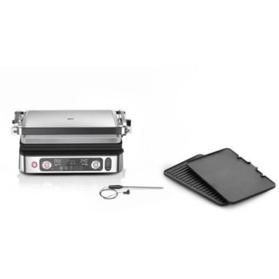 Grill multifonctions - BRAUN - Multi Grill 9 Pro - 2200 W - 3 positions de chauffe - Noir / Acier
