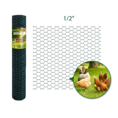 Grillage hexagonale plastifié vert - Maille 13 mm - H 1m - Rouleau 10 ml