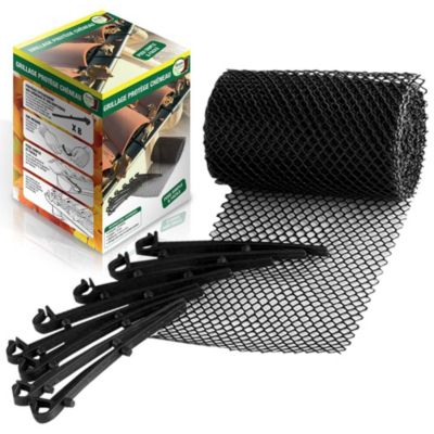 Grillage protège-gouttière 6 m x 15 cm maille 1x1 cm, anti-feuilles pour chéneaux avec 8 crochets plastique