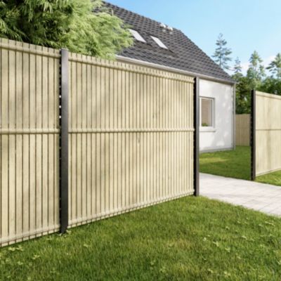 Grillage rigide gris 198,5 x h.173 cm, maille 55 x h.200mm Blooma Louga