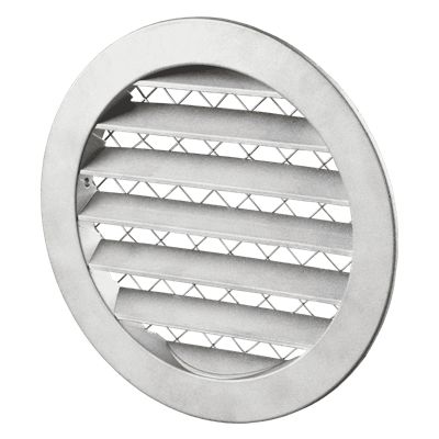 Grille aération extérieure circulaire pare-pluie aluminium prise ou rejet d'air en façade - Diamètre (mm) 100