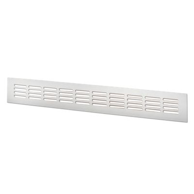 Grille aération porte meuble encastrable en aluminium anodisé argent - LxH (mm) 400 x 80