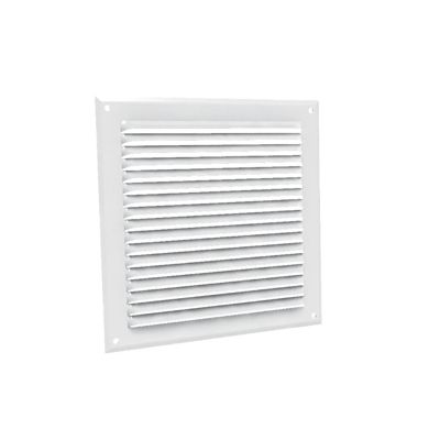 Grille aération ventilation aluminium avec moustiquaire - LxH (mm) 250 x 250 - Couleur Blanc