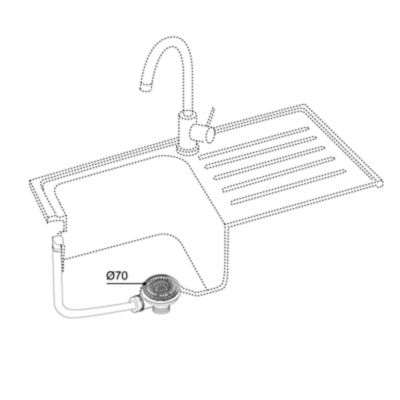 Grille anti-déchets chromée 60mm Wirquin