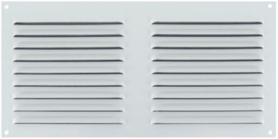 Grille d'aération alu Autogyre à persiennes avec moustiquaire blanche 300 x 150 mm