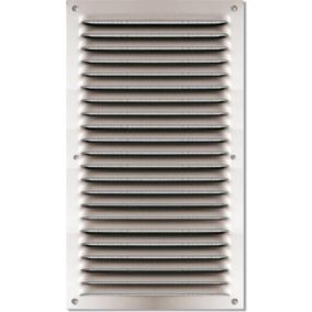 Grille de ventilation aluminium à visser rectangulaire horizontale -  persiennes avec moustiquaire